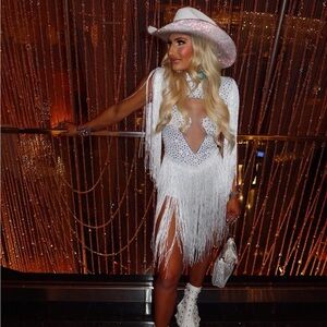 Mew Mews Fringe Rhinestone Dress